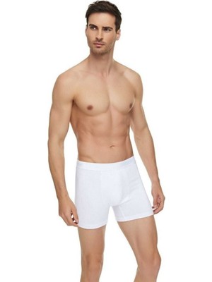 Elit Erkek Beyaz 3 Adet Elit Modal Elasthan Boxer 1251 Abani Classic-Beyaz-S