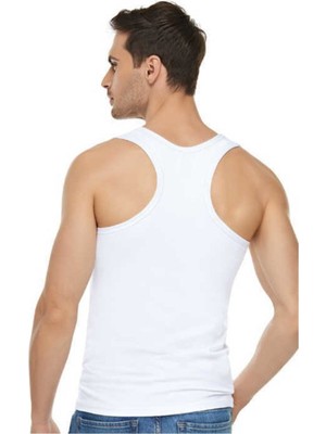 Elit Erkek Likralı Spor Atlet 3'lü-Beyaz-Xl