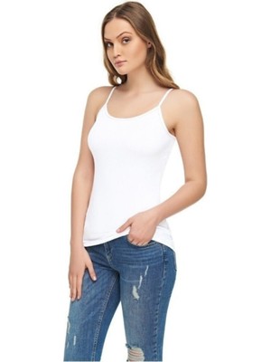 Tutku Elit Kadın Ip Askılı Likralı Atlet 3lü Paket 2001-BEYAZ-M