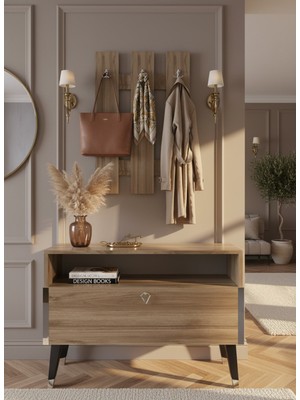 Resital Portmanto Vestiyer - GP7004-2 - Ceviz Silver