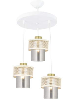 PremiumPort Modern Üçlü Cam Sarkıt Avize, Şık ve Zarif Aydınlatma Parçası