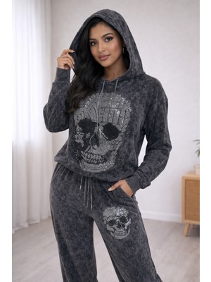 Tez Eşofman Takımı Kapüşonlu  Kuru Kafalı