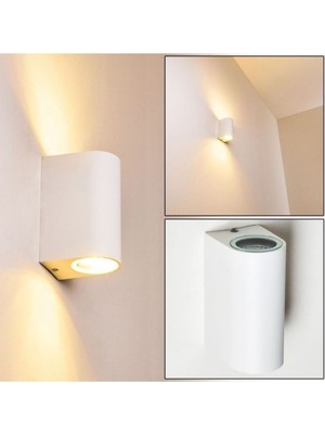 PremiumPort Çift Yönlü Beyaz Dekoratif Kasa Iç ve Dış Mekan Aplik, Beyaz Işık Ampüller Dahil