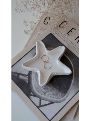 Feyza Design Deniz Yıldızı Tasarımlı Dekoratif Takı ve Mumluk Tabağı