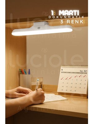 PremiumPort USB Şarjlı LED Lamba, 3 Renkli, Dokunmatik, Mıknatıslı, Taşınabilir