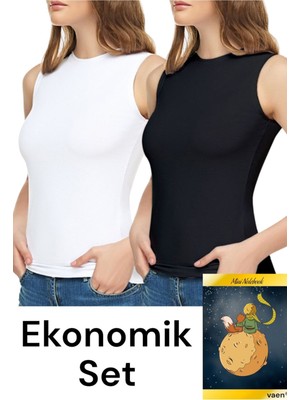 Elit Dilay Kadın Likralı Sıfır Kollu Elastan Bisiklet Yaka Atlet Badi-Karısık-S