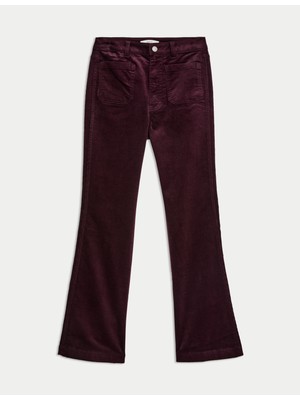 Marks & Spencer Pamuk Karışımlı Kadife Flare Pantolon