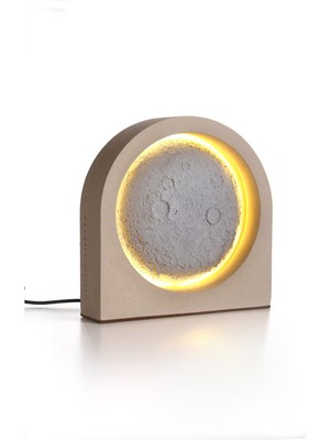 PremiumPort El Işi Beton Ay Lambası, Romantik ve Ortam Aydınlatıcı, Şık Tasarım