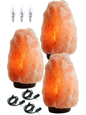 PremiumPort 3 Adet 4-6 kg Himalaya Kaya Tuzu Lambası Açma Kapama Düğmeli Set