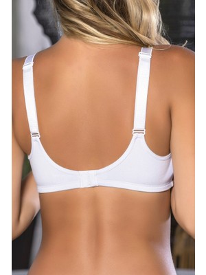 bebekokusu Beyaz Anne Için Konforlu Emzirme Sütyeni,pamuklutelsiz,süngersiz, Mom Bra