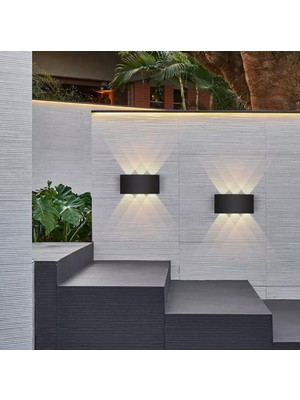 PremiumPort Modern Dekoratif LED Aplik, Iç Dış Mekan Amber Işık, Şık ve Şık Tasarım