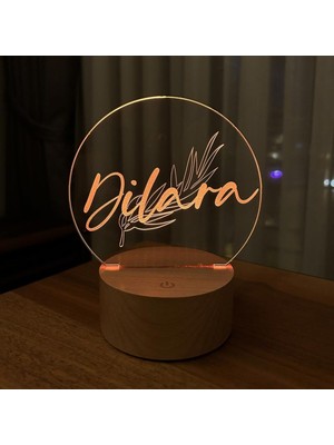 PremiumPort Kişiye Özel Dekoratif LED Masa Lambası, Şık ve Parlak Hediye
