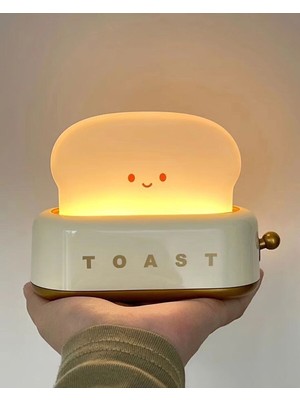 PremiumPort Sevimli Sarı Tost Gece Lambası, LED Işık, Hediye Seçeneği