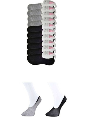 bebekokusu Siyah ve Gri Kadın Babet Çorap 9 Çift