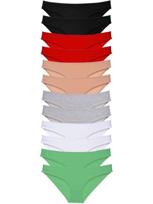 bebekokusu 12 Adet Süper Eko Set Likralı Kadın Slip Külot Set 2
