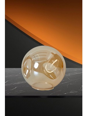 Teknotrust Şık 15CM Dalgalı Cam Fanus Sarkıt Avize, Bal Rengi Işıklandırma