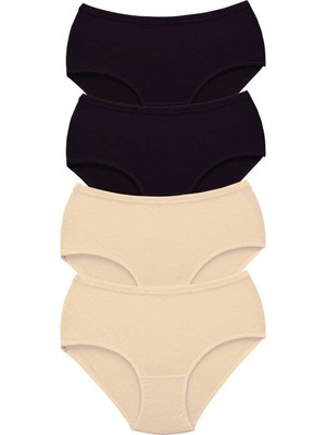 bebekokusu 4 Adet Tutku Kadın Yüksek Bel Bato Kalın Lastik Külot S2