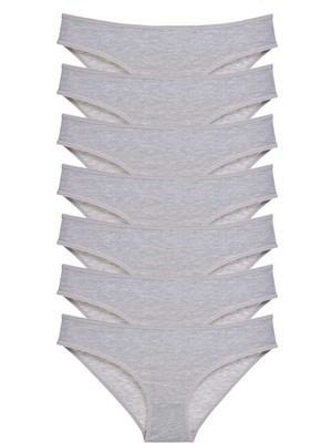 bebekokusu 7 Adet Süper Eko Set Likralı Kadın Slip Külot Gri