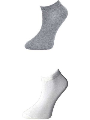 bebekokusu Gri ve Beyaz Kadın Bilek Çorap 3 Çift