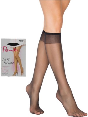 bebekokusu Fit 15 Burunsuz Parlak Kadın Pantolon Diz Altı Çorabı Siyah