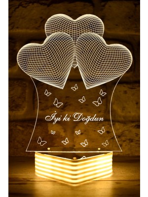 PremiumPort 3D LED Lamba, Doğum Günü Hediyesi, Renkli ve Parlak Dekorasyon