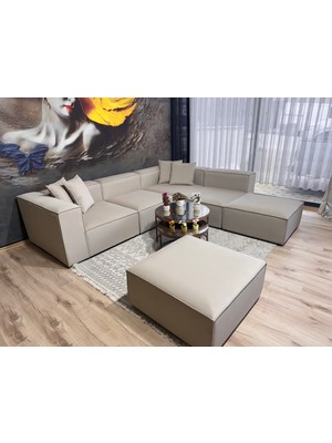 Erduran Mobilya Angelo 6 Modül Zero Leke Tutmaz Kumaş Köşe Koltuk Takımı