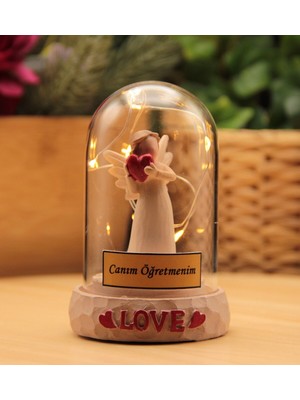 PremiumPort Öğretmenler Günü'ne Özel Dekoratif Işıklı Melek Cam Fanus