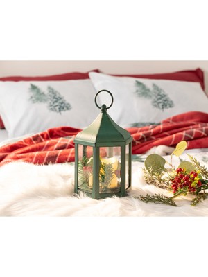 PremiumPort Yılbaşı Temalı Ledli Fener, 20 Cm, Yeşil, Dekoratif ve Işıltılı Tasarım