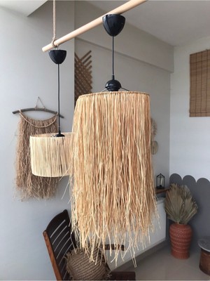 PremiumPort Bohem Püsküllü Rafya Avize ile Şıklığa ve Doğal Güzelliğe Davet