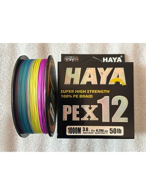 Fb Cup PEX12 12 Katlı Örgü Ip Misina - 1000 Metre 0.296MM 50LB Multicolor