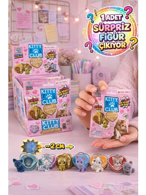 Toyfest Kitty Club Gold Edition Sürpriz Kedi Figürü Metal Kalpli Kutu Koleksiyon Oyuncak - 1 Adet