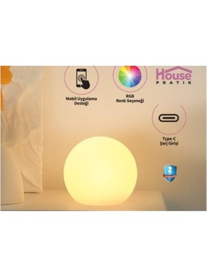 PremiumPort Renkli LED Gece Lambası, Akıllı Kontrol, Yumuşak Işık, Modern Tasarım