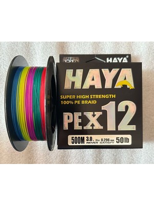 Fb Cup PEX12 12 Katlı Örgü Ip Misina - 500 Metre 0.296MM 50LB Multicolor