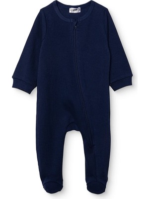 Hellobaby Hellobaby Erkek Bebek Patikli Tulum Fermuarlı Crew Neck Uzun Paça Uzun Kol