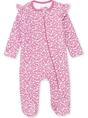 Hellobaby Hellobaby Kız Bebek Patikli Tulum Fermuarlı Bisiklet Yaka Uzun Paça Uzun Kol