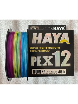 Fb Cup PEX12 12 Katlı Örgü Ip Misina - 1000 Metre 0.27MM 45LB Multicolor