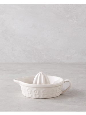 English Home Soft Bloom Stoneware Limon Sıkacağı 18 cm Krem