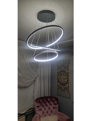 PremiumPort Modern 60 cm LED Avize Sarkıt, Üç Renk Seçeneği, Şık ve Işıltılı Tasarım
