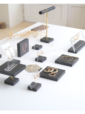 Feyza Design Siyah 19 Parça Takı Organizeri, Kolye, Bileklik, Küpe, Yüzük Seti