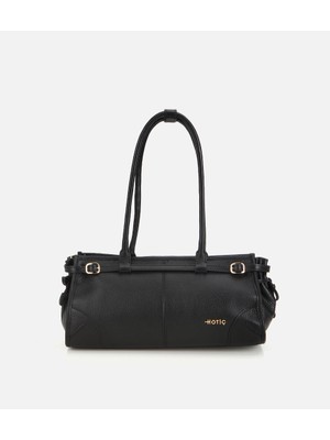 Hotiç 03CAH316670A100 KADIN Deri Siyah Bowling Omuz Çantası