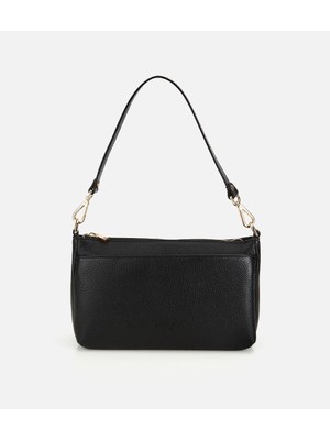 Hotiç 03CAH317180A100 KADIN Deri Siyah Fermuarlı Omuz Çantası