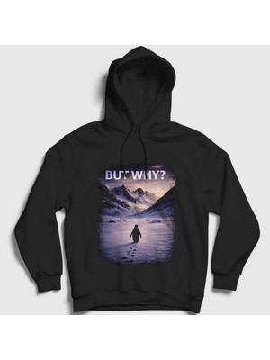 Presmono Unisex Siyah But Why Nihilist Penguin Penguen Kapüşonlu Sweatshirt