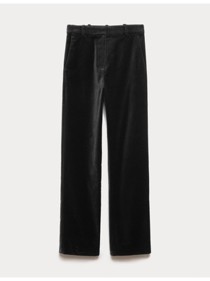 Marks & Spencer Pamuk Karışımlı Kadife Düz Paça Pantolon