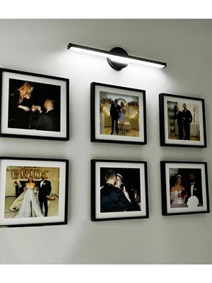 PremiumPort Şık Siyah Metal Pilli LED Aplik Tablo ve Duvar Lambası