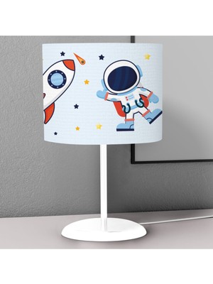 PremiumPort Çocuk Odası Dijital Baskılı Abajur ve Avize, Uzay ve Gezegen Desenli