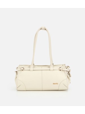 Hotiç 03CAH316670A400 KADIN Deri Beyaz Bowling Omuz Çantası