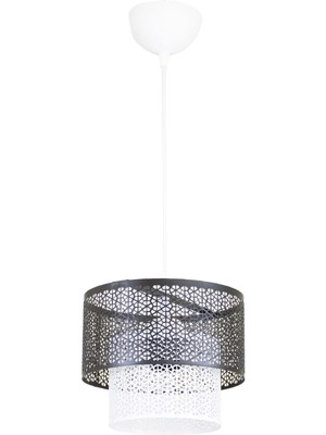 PremiumPort Modern Osmanlı Külliye Motif Siyah Beyaz Sarkıt Avize, Şık ve Zarif Tasarım