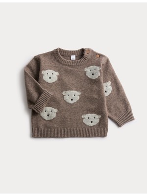 Marks & Spencer Örme Desenli Bebek Kazak (0-3 Yaş)