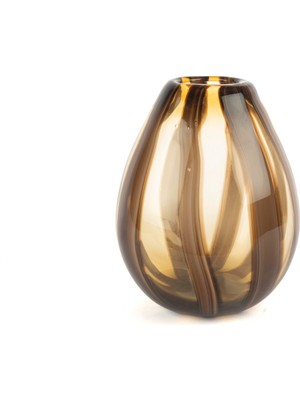 Mikasa Moor Amber Kahverengi Desenli Cam Vazo 25X21C