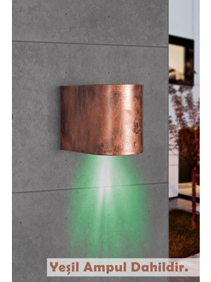 PremiumPort Şık Tek Yönlü Dekoratif Aplik, Iç-Dış Mekan Kullanımı, Amber Işık